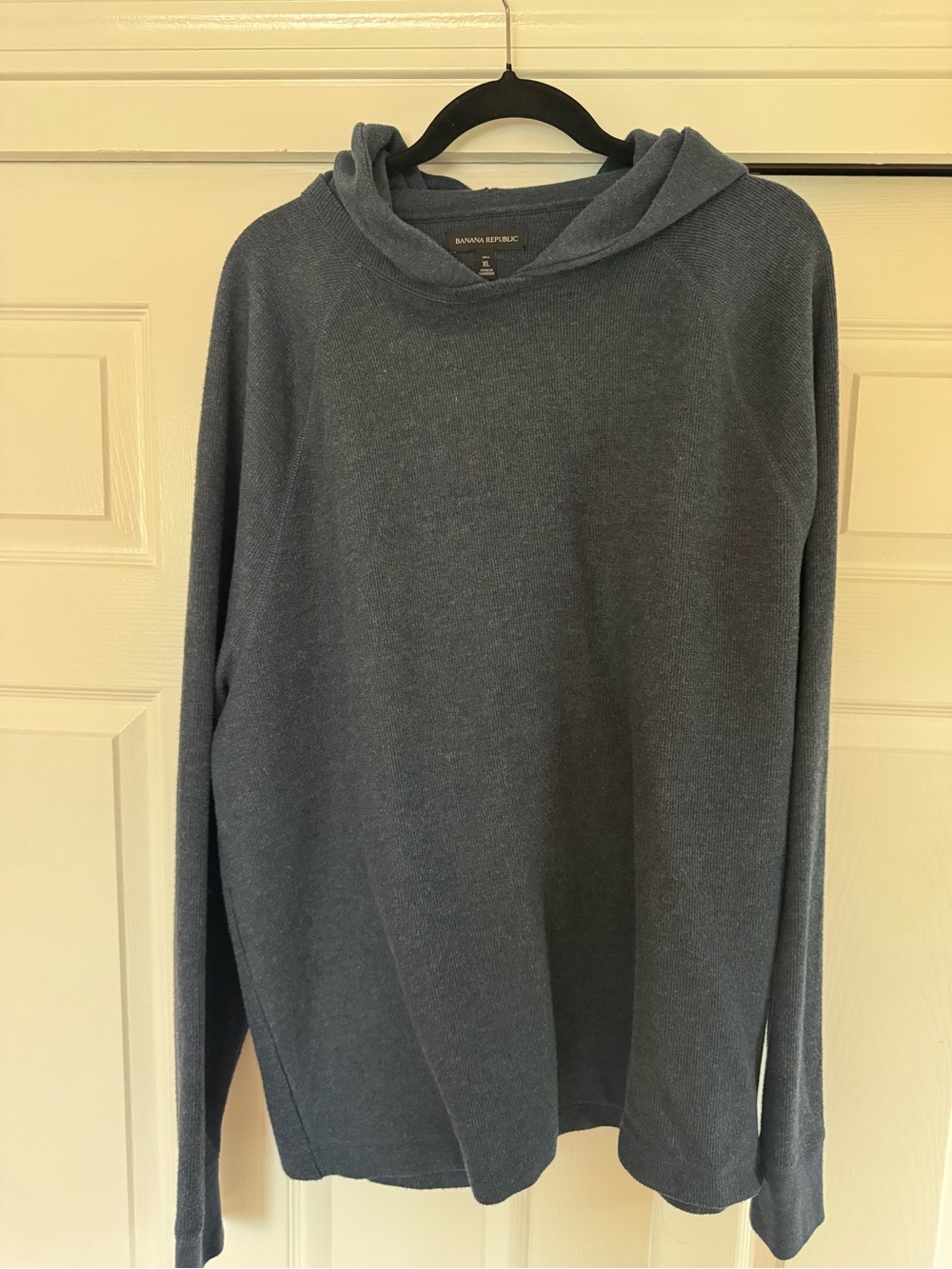 Banana Republic Men's Hooded Sweater - Navy Gray - Size XL